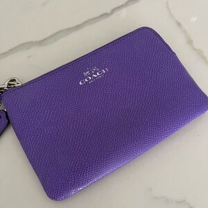 Purple coach wristlet wallet/ clutch